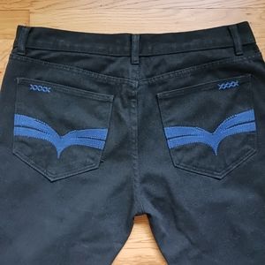 Jeanetix • Men's Black "Relaxed Fit" Embroidered Pocket Denim Jeans